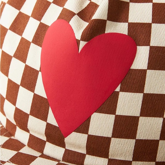 Brown Checkered Heart Cap - Picture 4 of 4